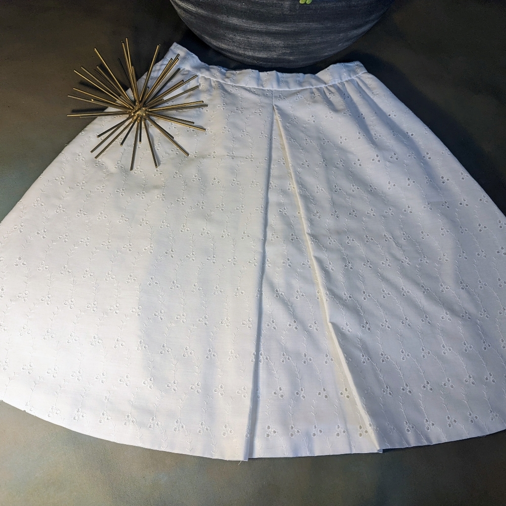Vintage Skirt Sirotto Sport Eyelet Lace White Small
